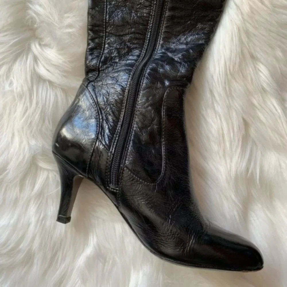 ISOLA ODALIA Crinkle Leather Boots sz 6.5 - Picture 5 of 8